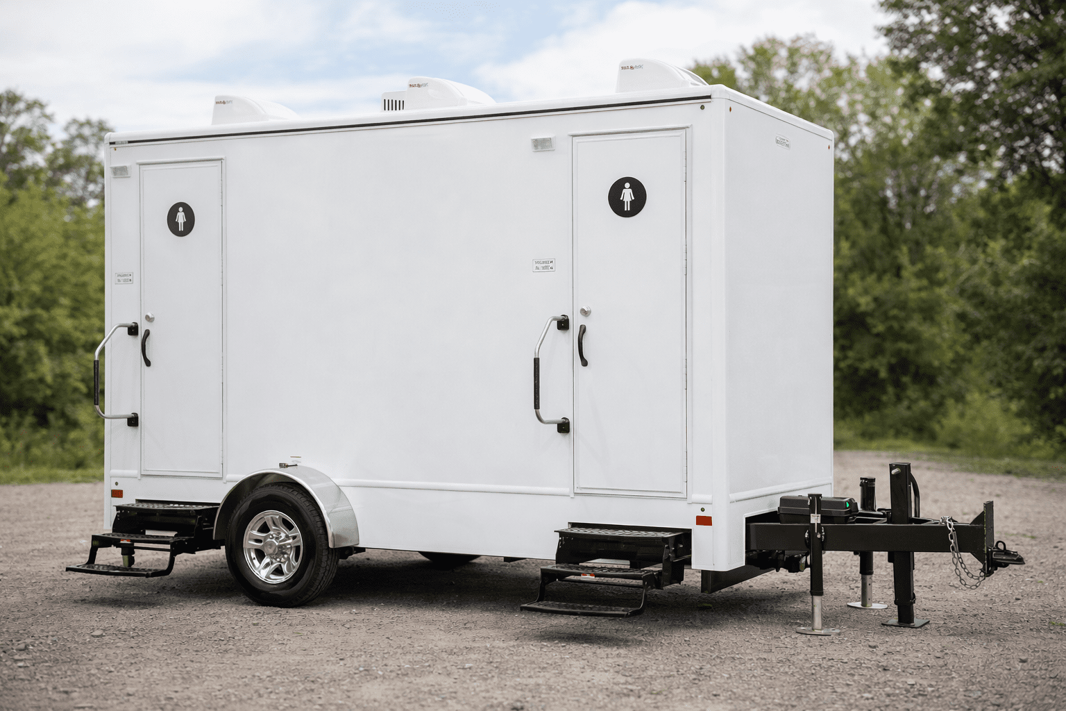 2 Door 4 Station Exterior of Restroom Trailer